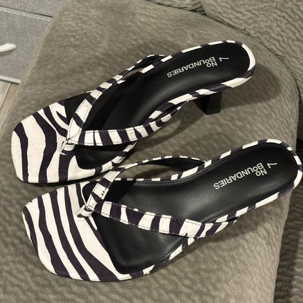 No Boundaries Zebra Print Heeled Sandals